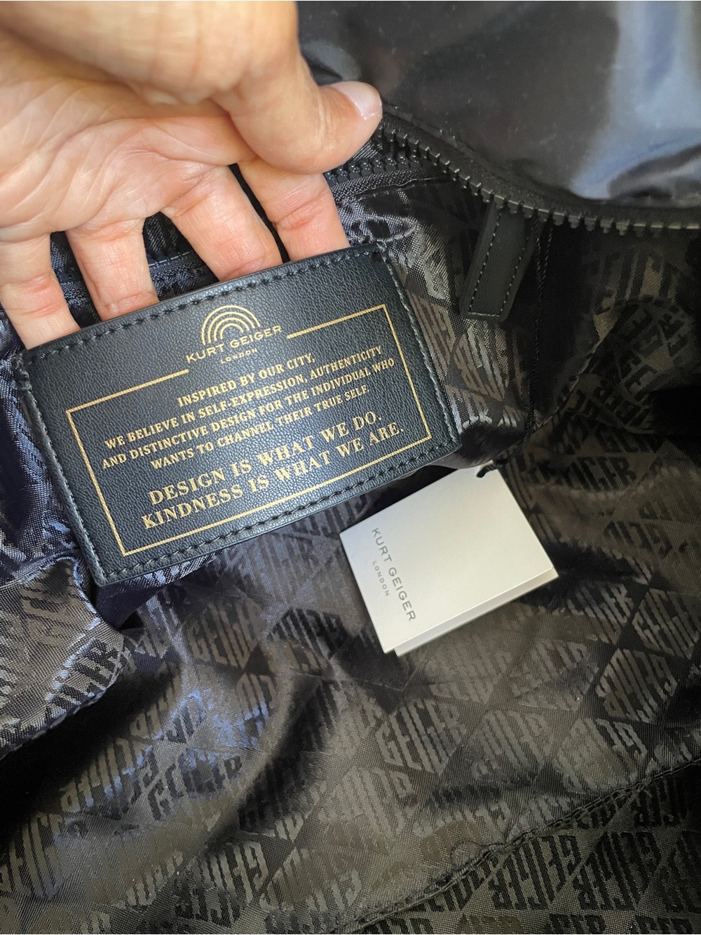 Kurt Geiger Black Quilted Tote with Rainbow Straps - Picture 6 of 15